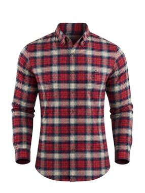 Vineyard Vines Tucker Shirt Mens XL Red Navy Plaid Classic Fit Stretch Cotton